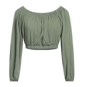 Electric Rose rayon crop top